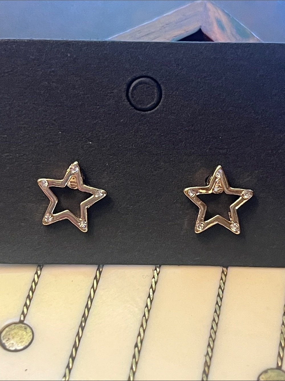 Ann Taylor LOFT Gold Star Outline Stud Earrings